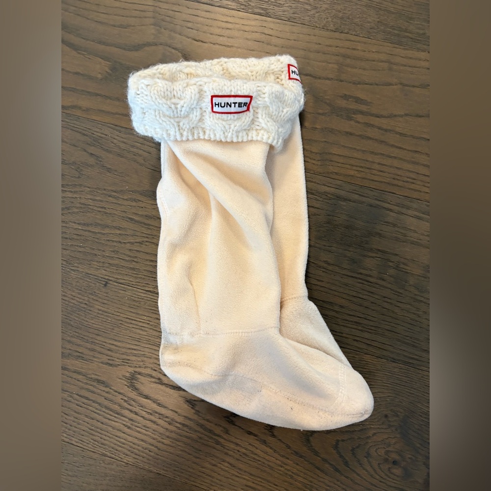 Hunter creme women’s cable knit rain boot socks sz 5-7 EUC
